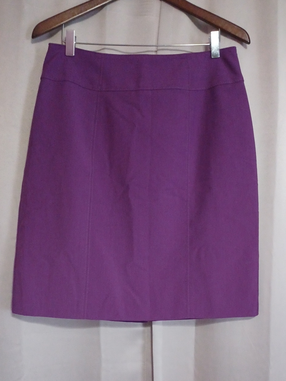 Worthington Purple Pencil Skirt Yoke Waistband Knee-Length Corpprate Size 12